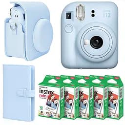 Набір камера Fujifilm Instax Mini 12, Фотопапір 50 шт, Чохол, Фотоальбом 108 фото Блакитний