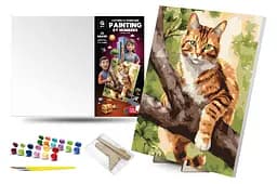 Картина за номерами Qbee Мисливець на дереві з дерев'яною підставкою 40x50 см QB900-022