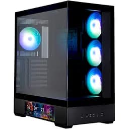 Корпус Zalman P40 DS Black Mid Tower без БЖ для ATX / Micro ATX / Mini ITX 1xType-C / 2xUSB 3.0 макс. CPU - 165 мм / VGA - 420 мм 4x120 мм ARGB бічна та передня панелі із загартованого скла LCD екран (CPU / GPU / Time)