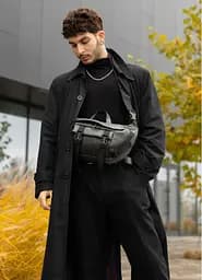 Большая мужская сумка бананка Sambag DynamicDart графитовая 38×21×7 см (80411009m)