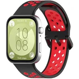 Ремінець DK для Huawei Watch Fit 3 Silicone Sport Band Nike (017791) (black / red) - мініатюра 2