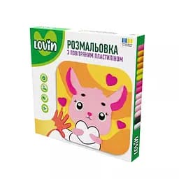 Розмальовка з повітряним пластиліном ТМ Lovin Набір для ліплення "Лісові друзі" Зайчик Вид 2