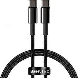 Кабель Baseus Tungsten Gold Fast Charging Data Cable Type-C to Type-C 100 W 1 m Black (CATWJ-01) [83771]