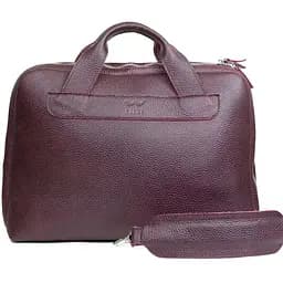 Шкіряна ділова сумка Attache Briefcase бордовий флотар