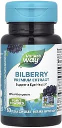 Екстракт ягід чорниці Nature's Way Bilberry Premium Extract, 60 вегакапсул для підтримки очей та покращення зору