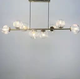 Видовжений світильник із 8 гранчастими плафонами, 130 см | Line F | Арт. Q08/8 AB