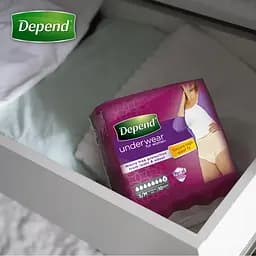 Поглинаюча нижня білизна Depend для жінок, S/M, 10 шт. (2 уп. х 10 шт.) - мініатюра 7