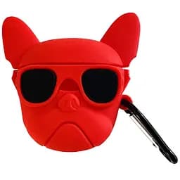 Силіконовий футляр Brand для навушників AirPods 1/2 + карабін Karl Lagerfeld red