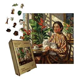 Дерев'яний фігурний пазл Ранок Кобилянської, А2, Дерев'яна коробка 300+ елементів