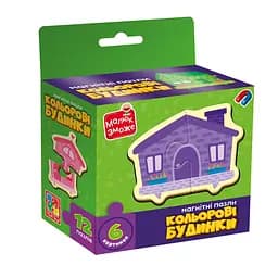 Дитячі магнітні пазли "Кольорові будинки" Vladi Toys VT1733-03, 6 картинок