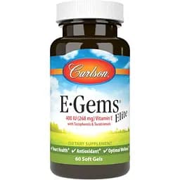Витамин E Carlson E-Gems Elite 400 МЕ 268 мг 60 желатиновых капсул