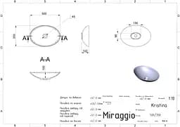 Умивальник Miraggio KRISTINA (0001019) Mirasoft, Матовий, Накладний, Білий - мініатюра 2