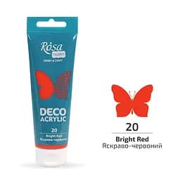 Акрил для декору Яскраво-червоний (20) матовий 75 мл Rosa Talent