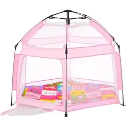 Автоматическая палатка MR 1512 с сетчатыми стенками и ковриком, розовая, 146x127x110 см