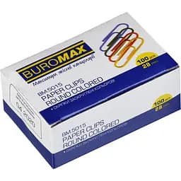 Скрепки цветные 28 мм, 100 шт., круглые, BM.5015 BUROMAX (4823078958501)