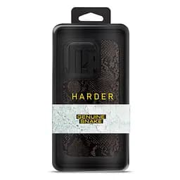 Кожаный чехол для Apple iPhone 15 Pro, Harder Genuine Snake, черный, термополиуретан ТПУ + экокожа с имитацией змеиной кожи, панель, защита корпуса, противоударный, микрофибра, рамка вокруг камеры, защита всего корпуса, (ARM76783) - мініатюра 3