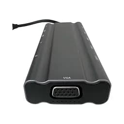 Концентратор Wondertech WT00586 Type-C Hub 10-в-1 для ноутбуків: 4x USB 3.0, 1x USB 2.0, HDMI, VGA, SD/TF, 3,5 мм jack - мініатюра 4