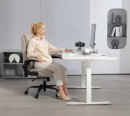 Офісне крісло GT Racer бежеве (B-3021 Fabric Beige) - мініатюра 9