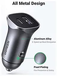 Автозарядка 2xUSB 30W (USB-C + USB-A) CD130 Ugreen (40858) - мініатюра 8