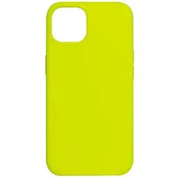 Защитный силиконовый чехол для телефона IPhone 13 с закрытым низом Flourescent yellow