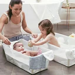 Набір Stokke Flexi Bath: ванночка складна та адаптер, бежевий (531512) - мініатюра 8
