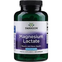 Магній Лактат Swanson Magnesium Lactate 84 мг 120 капсул
