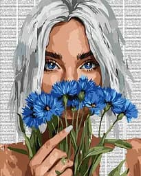 Набор для рисования по номерам "Барвиста поезія: Волошки" Ideyka 40х50 см КНО8584