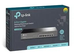 16 портовий настільний / стієчний свитч з 8 портами PoE +, TL-SG1008MP TP-LINK - мініатюра 3