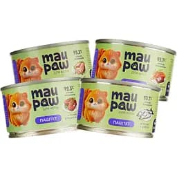 Набор полнорационного корма для взрослых кошек MAU PAW Микс 800 г (8 шт. х 100 г)