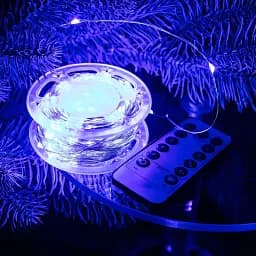 Гірлянда Роса нитка 500 LED довжина 50 м з пультом від мережі, синій GarlandoPro 500L50MWBL - мініатюра 21