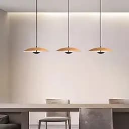 Світильник у чорно-білому корпусі з імітацією дерева Ø 50 см | Line F | Арт. DE27/1