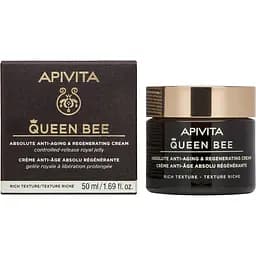 Крем насиченої текстури Apivita Queen Bee для комплексної антивікової та регенеруючої дії, 50 мл