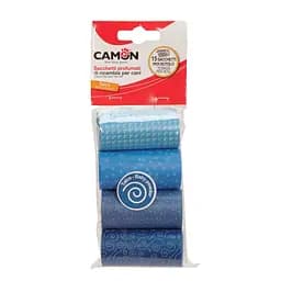 Пакеты для собачьих фекалий Camon с ароматом детской присыпки голубые 6 см (4 рулона x 15 шт.) (B521/4)