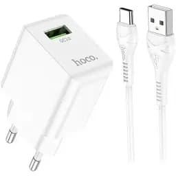 Комплект зарядний блок і кабель Hoco Proton C98A USB-C Cable 1USB 18W білий