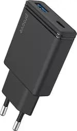 Сетевое зарядное устройство Proove Slender Type-C + USB 45 Вт, черное (WCSL45110001)