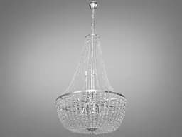 Сучасна кришталева люстра на 16 ламп, срібного кольору