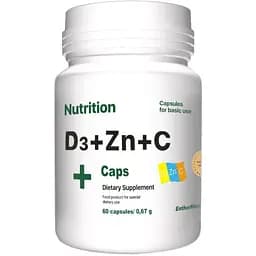 Вітаміни та мінерали EntherMeal D3 + Zinc + С, 60 капсул