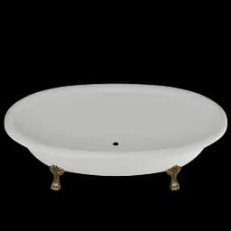 Ванна окремостояча глянцева Amidicon Olimpia 180x90 біла з литого каменю золоті ніжки OLIMPIA_180_nizhk-g_HL, Білий - мініатюра 7