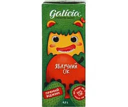 Galicia, 0,2 л, Сік натуральний Яблучний Галіція, без цукру, з трубочкою