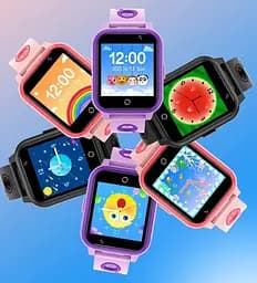 Розумний дитячий годинник Lemfo A9 з GPS, сім картою, 4G LTE, подвійною камерою, прослуховуванням, ліхтариком, відеозвʼязком, 8 ГБ пам'яті та кнопкою SOS Рожевий - мініатюра 5