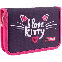 Пенал твердий Smart HP-04 I love kitty, 13х21х4 см, фіолетовий (533281)