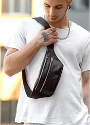Мужская сумка бананка Sambag Tirso BTS черный 31 × 12 × 5 см (81333001m)