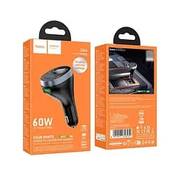 Автомобільний зарядний пристрій Hoco Z61А USB/2 Type-C PD 60W з роз'ємом прикурювача та дисплеєм чорний - мініатюра 6
