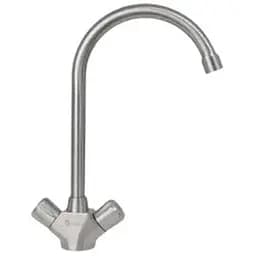 Смеситель кухонный Germece 8634 поворотный двухвентильный из нержавеющей стали серый (000017443)