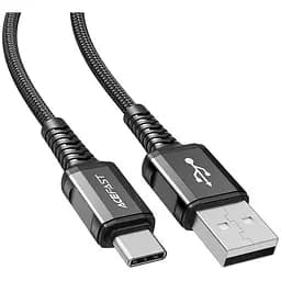 Кабель Acefast C1-04 USB to Type-C 3A 1.2 м nylon aluminum connectors черный