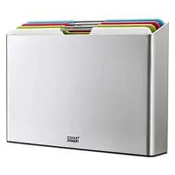 Набір обробних дощок з кейсом для зберігання Joseph Joseph Folio Steel, 5 предметів, сріблястий (60187)