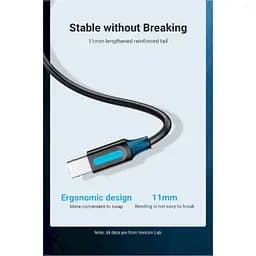 Кабель для принтера USB 2.0 AM/BM 3.0m 480Mbps PVC black Vention (COQBI) - мініатюра 7