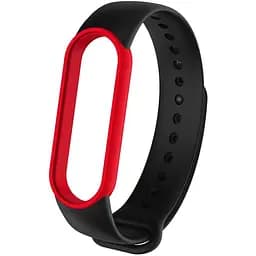 Ремінець Uwatch Replacement Silicone Band For Xiaomi Mi Band 5/6/7 Black/Red Frame