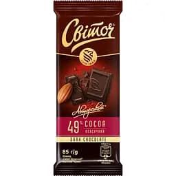 Уценка. Шоколад Світоч Авторский Классический черный 49% 85 г (669895)