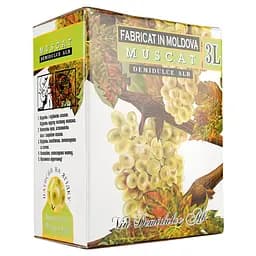 Вино Alianta vin Мускат, белое, полусладкое, 9-11%, 3 л (323144)